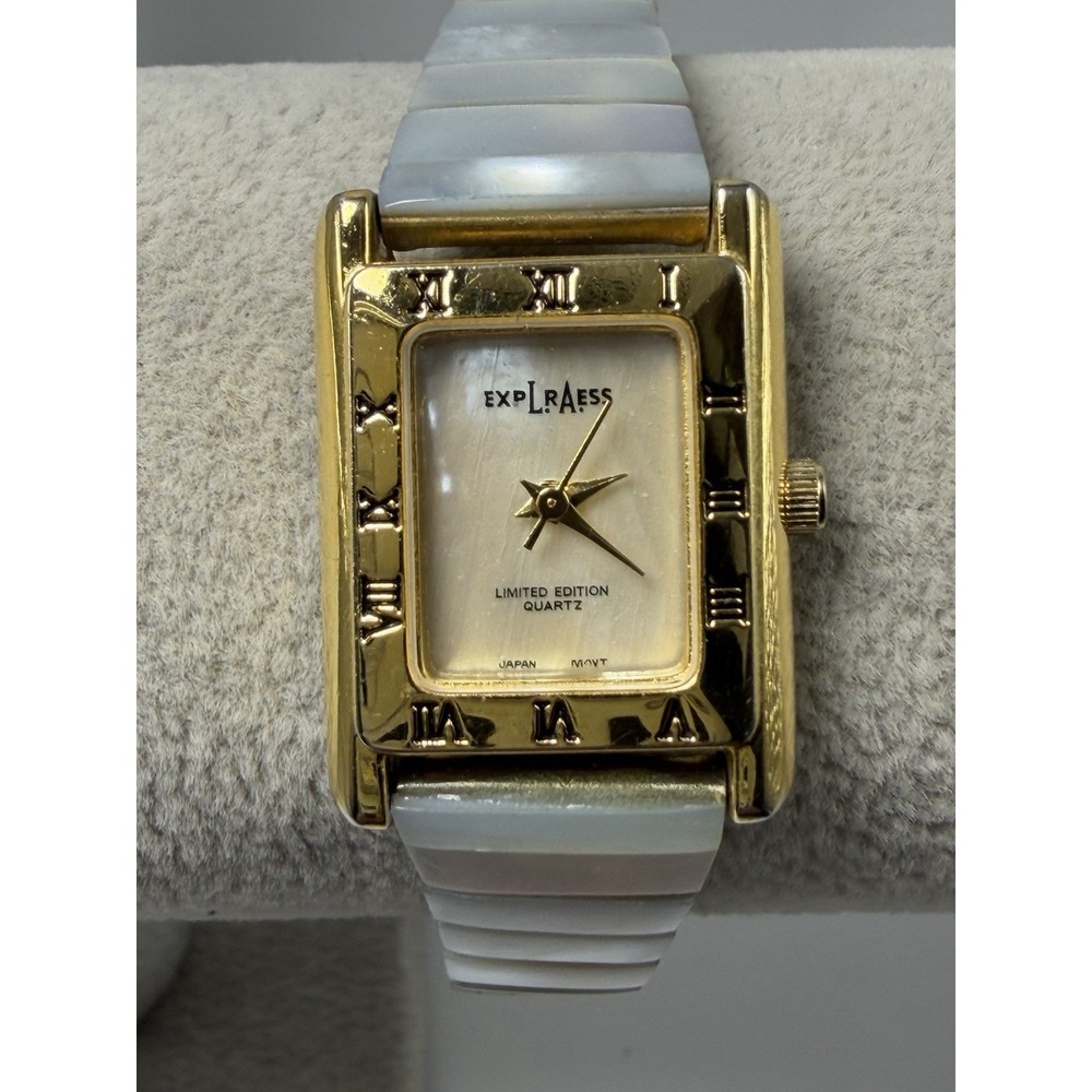 LA Express LAX997L-073 New Battery Ladies MOP Watch 21MM 5.75" Stretch Band